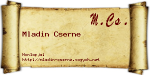 Mladin Cserne névjegykártya